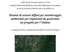 Geotermia, sensori diffusi per il monitoraggio ambientale: un progetto per l’Amiata