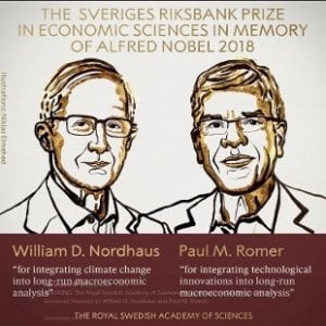 Il Nobel per l'Economia 2018 a William Nordhaus e Paul Romer