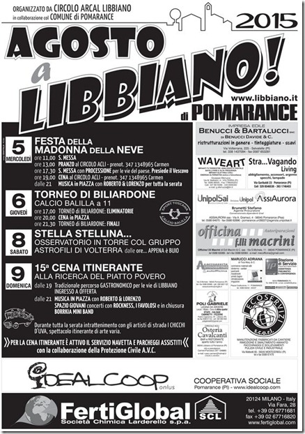 Turismo: Agosto a Libbiano