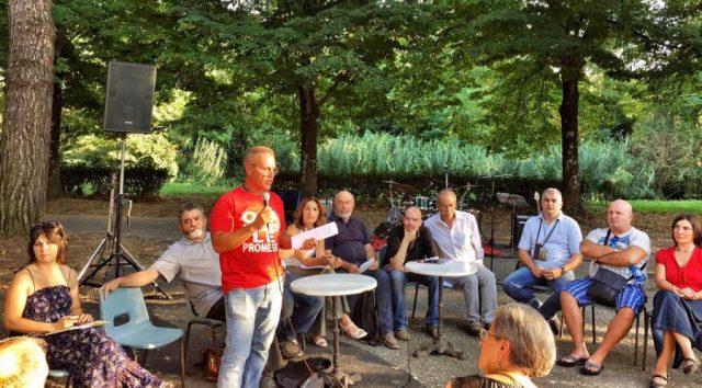 I lavoratori della Smith alla festa dell'Anpi