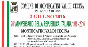 Turismo a Montecatini Val di Cecina: 2 Giugno, Anniversario della Repubblica Italiana 1946-2016