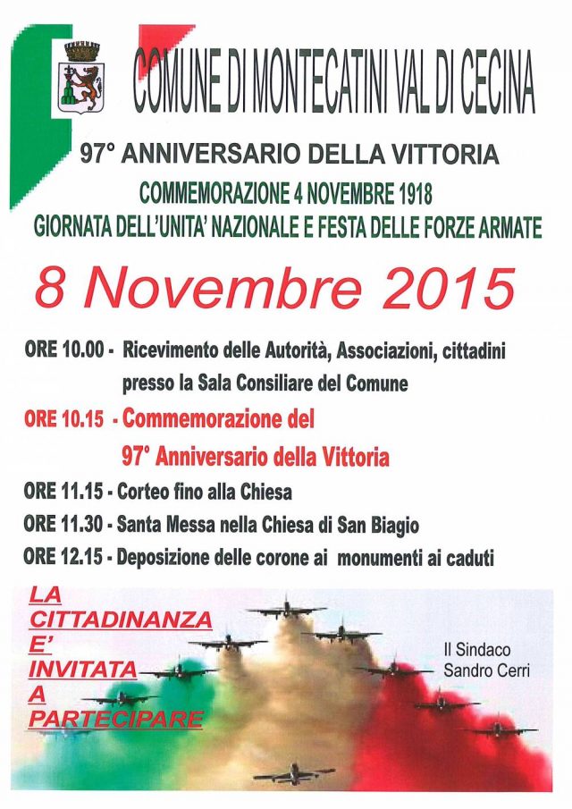 Montecatini Val di Cecina: commemorazione 4 Novembre 1918
