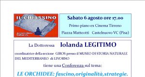 Turismo a Castelnuovo Val di Cecina: “Le orchidee spontanee”, conferenza della dott.ssa Iolanda Legitimo e mostra fotografica di Paola Vitali