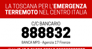 Terremoto centro Italia, un conto corrente per le donazioni di tutta la Toscana