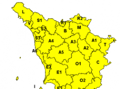 Meteo, codice giallo per temporali su tutta la Toscana