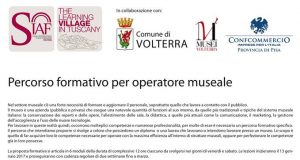 Lavoro: SIAF, percorso formativo per operatore museale