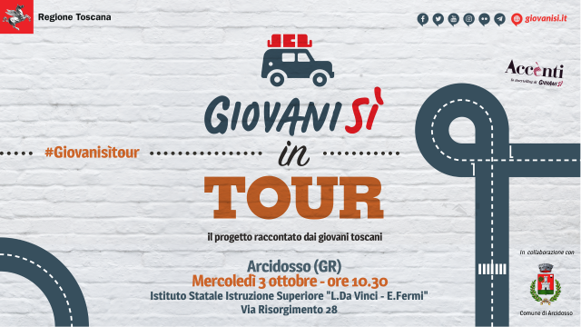 ‘Giovanisì in tour: il progetto raccontato dai giovani toscani’ il 3/10 ad Arcidosso (GR)