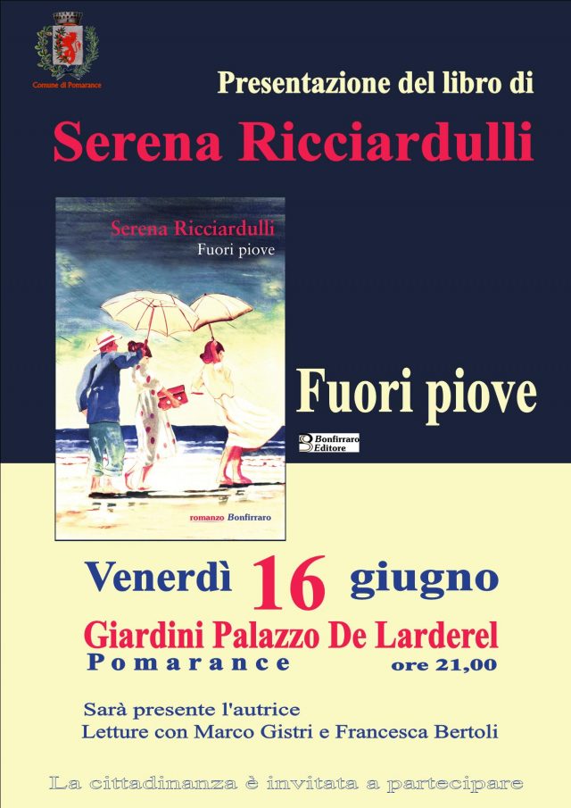 Cultura, Pomarance: “Fuori piove” primo romanzo di Ricciardulli