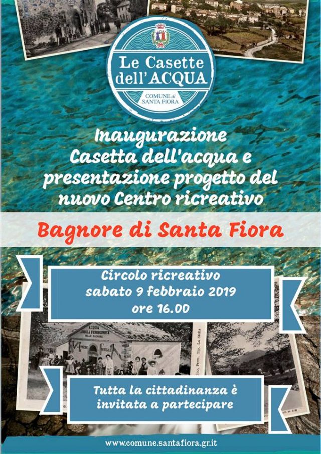 Santa Fiora. A Bagnore, inaugurazione della casette dell’acqua e presentazione progetto nuovo circolo ricreativo