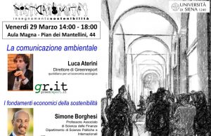 Comunicazione ambientale e fondamenti economici per la sostenibilità, oggi all’Università di Siena