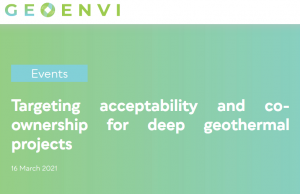 Geotermia e accettabilità sociale: un nuovo webinar GEOENVI cui partecipa anche CoSviG