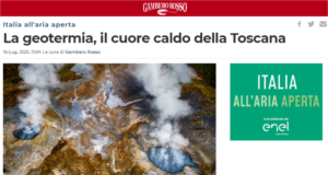 Geotermia: La geotermia toscana conquista il Gambero Rosso